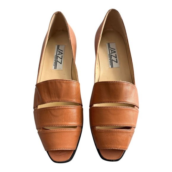 JAZZ Brand Shoes Womens Size 7 M Brown Leather Loafers Made In Spain Vintage‎ - Picture 2 of 10